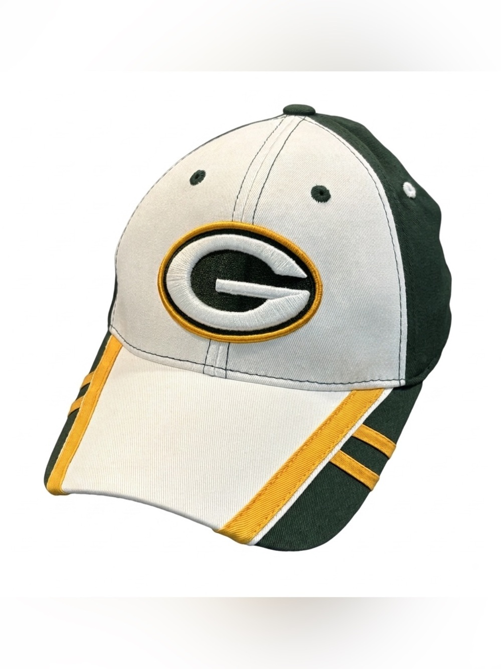 Green Bay Packers NFL Team Apparel Hat Stretch Fit OSFA Green Gold Embroidered